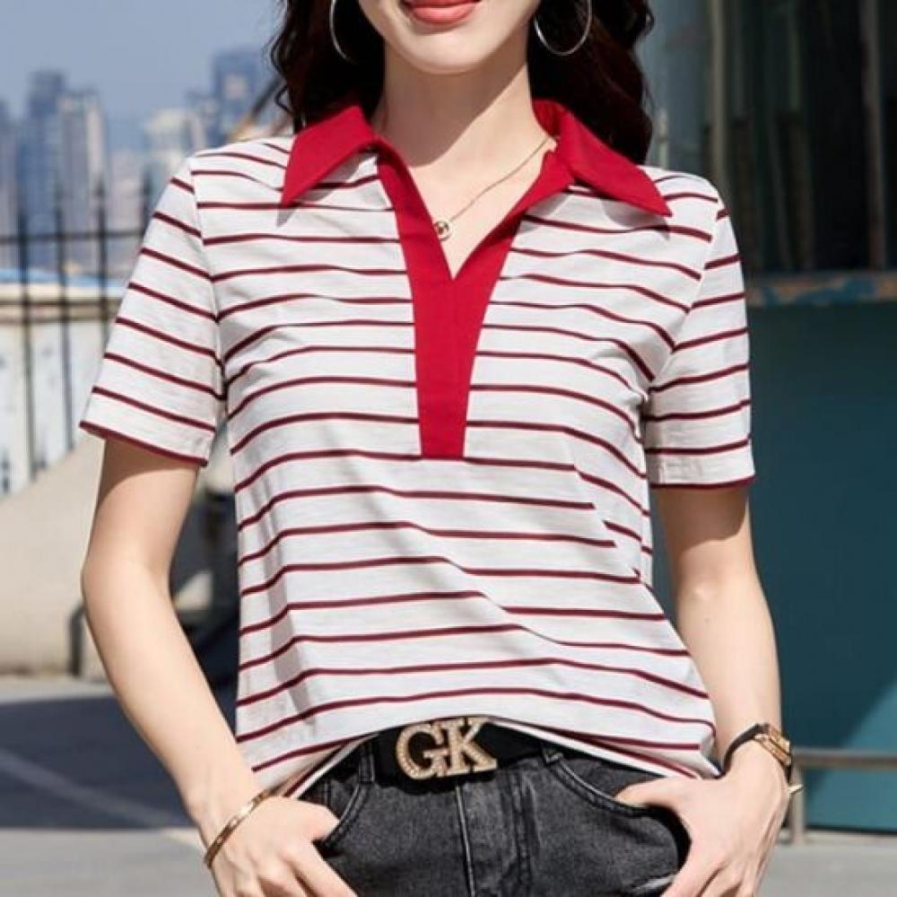 Navava NT2349 Casual STripe ShorT Sleeve T shirT