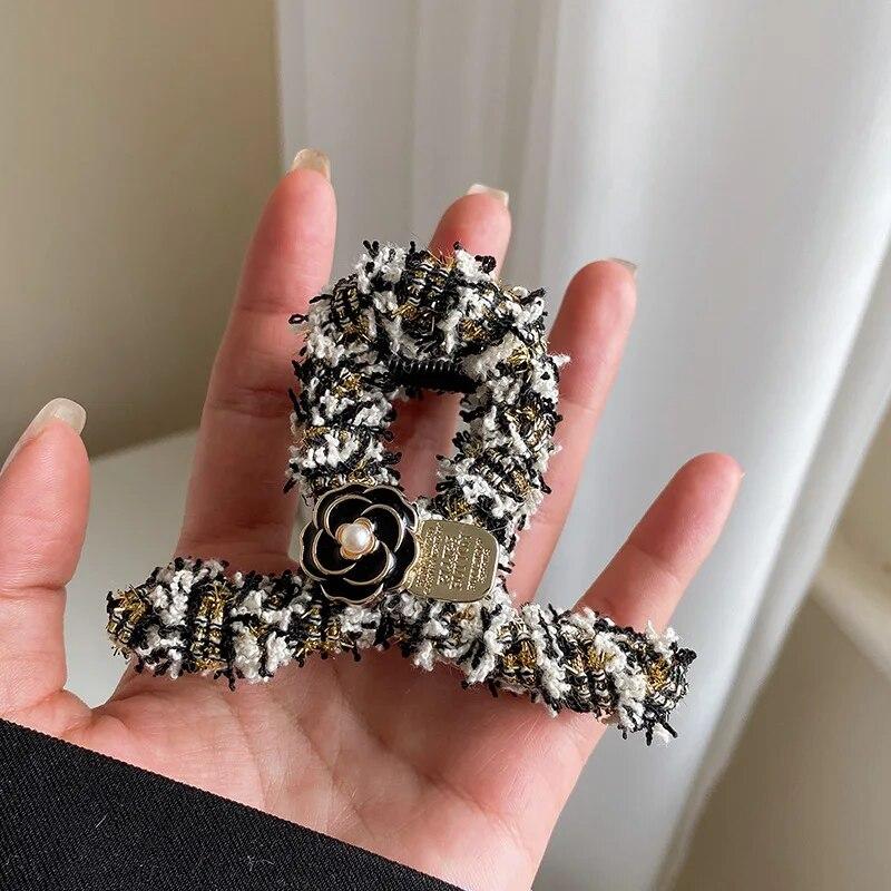 

Винтажные цветочные когти для волос, эффектные черные заколки для волос, заколки для волос, большие заколки, зажимы для волос, головные уборы для женщин, аксессуары для волос