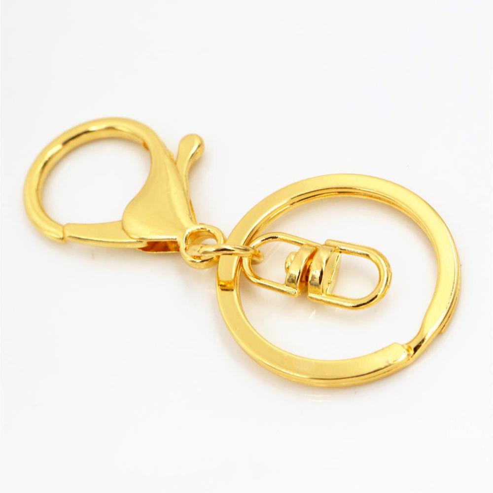 5pcs/lot 30mm Key Ring Long 70mm Popular Classic 11 Colors Plated Lobster Clasp Key Hook Chain Jewelry Making for Keychain