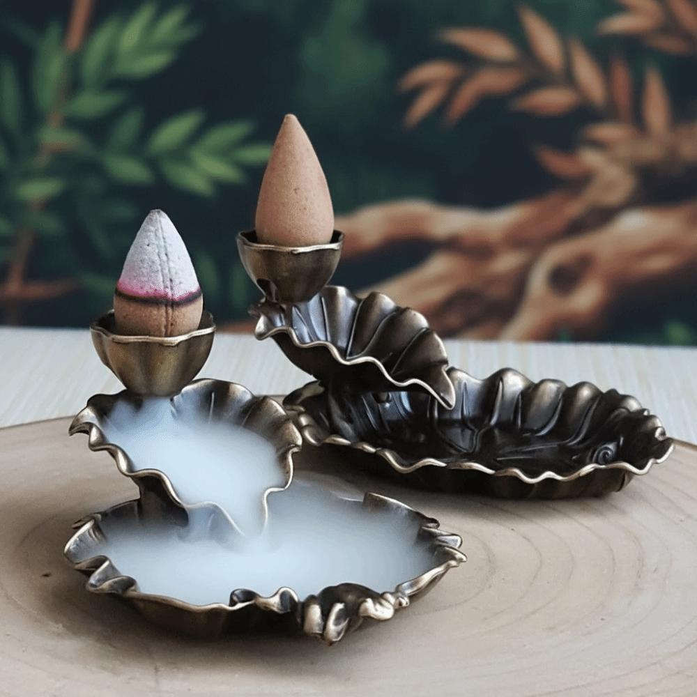 Retro Mini Incense Burner Chinese Decorative Alloy Material Lotus Leaf Frog Incense Burner Counter Current Home Decoration