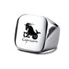 Vnox 18mm Signet Ring For Men Women, The Zodiac 12 Horoscope Constellation Sign Finger Band, Stainless Steel Aries Punk Ring