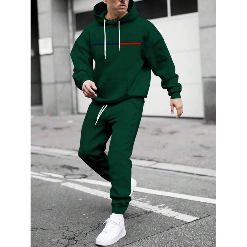 Mens Hooded Oversized Sweatshirt Set Long Sleeve Top Pants Casual Sportswear