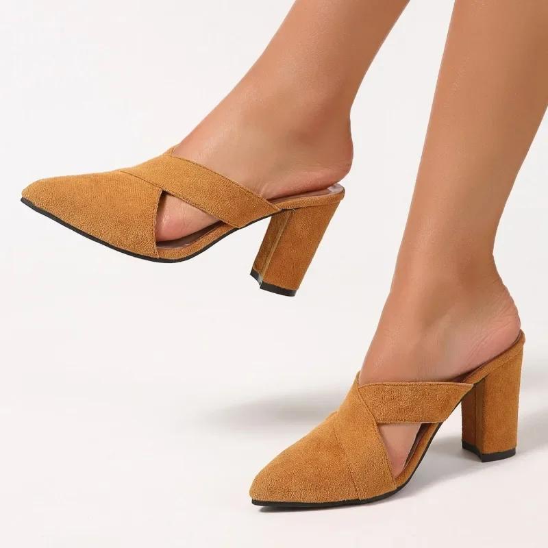 Fashion Slippers Women 2025 New Baotou Women's Slippers Fashion Leopard Print Dress Luxury Sandals Summer Plus Size Heels Woman Shoes