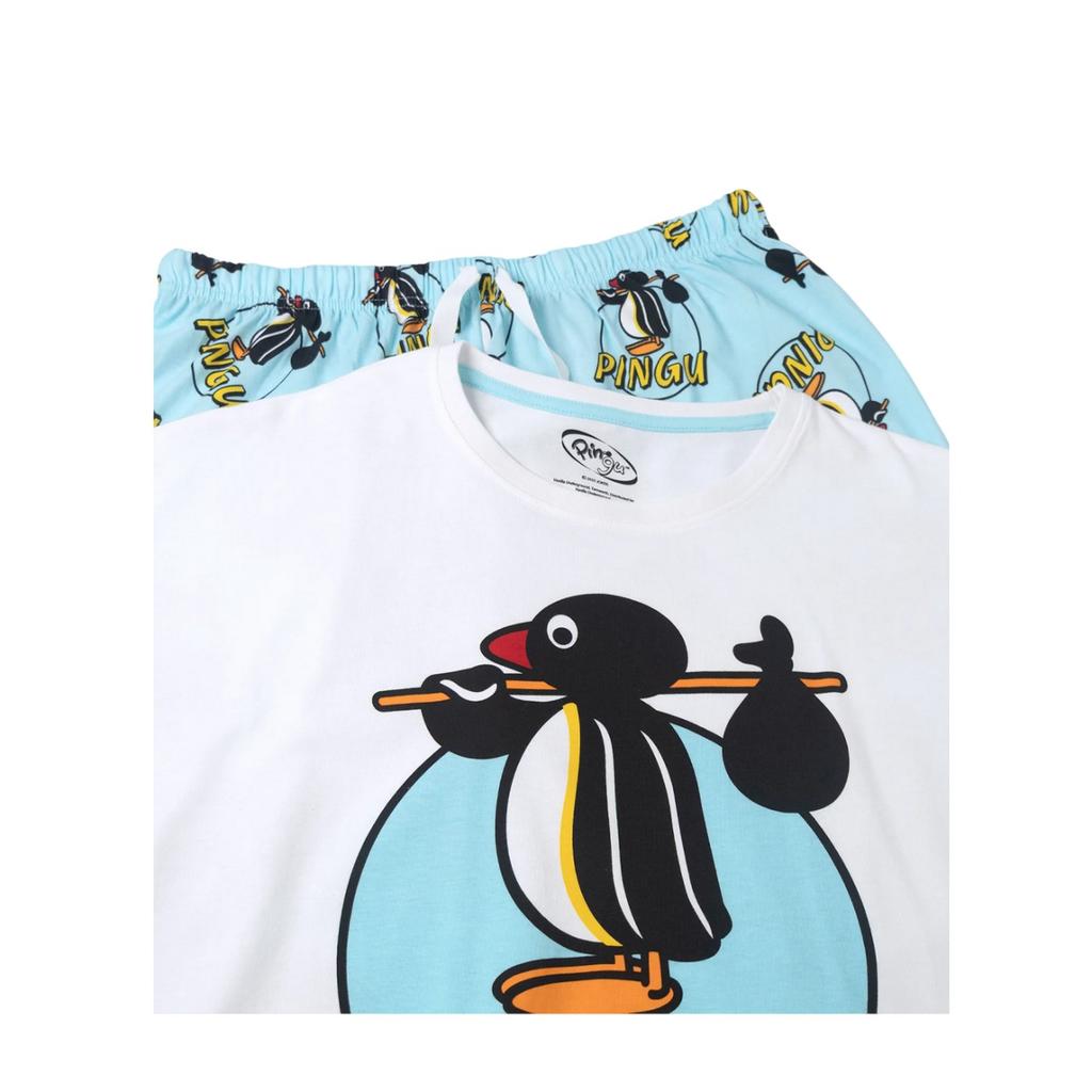 Pingu Womens/Ladies Character Short-Sleeved Long Pyjama Set