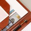 Business Conference Folder Leather Clipboard Folder Letter Size Document Folder with Card Pocket Storage Pocket Pen Slot