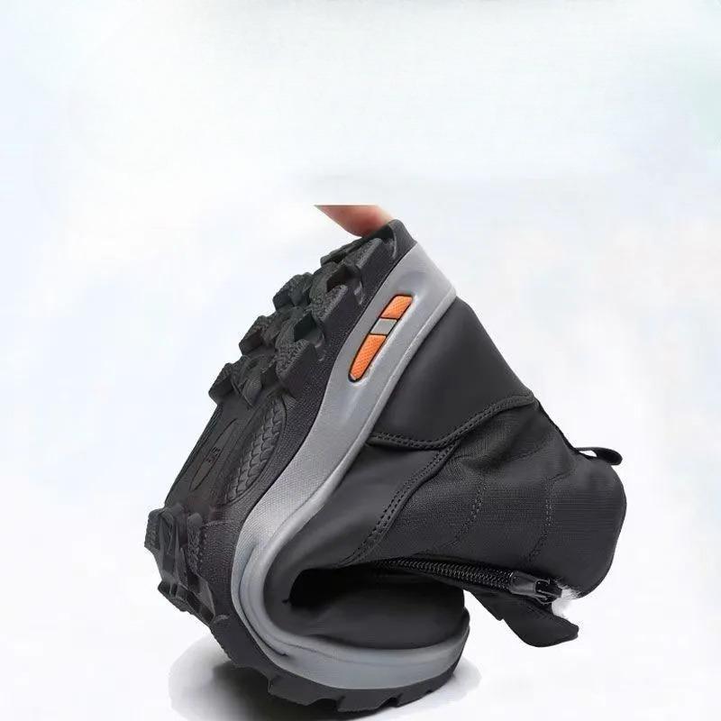 Stoffschuhe, Baumwollschuhe für ältere Menschen, Herren Plus Samt, Warm, Flauschig, Rutschfest, Wasserdicht, Lässige Papa Schneeschuhe, Baumwollschuhe, Herren