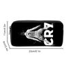 Black Football Star CR7 Pattern Pencil Bag with Zipper Canvas Fabric Stationery Organizer for Schools and Offices