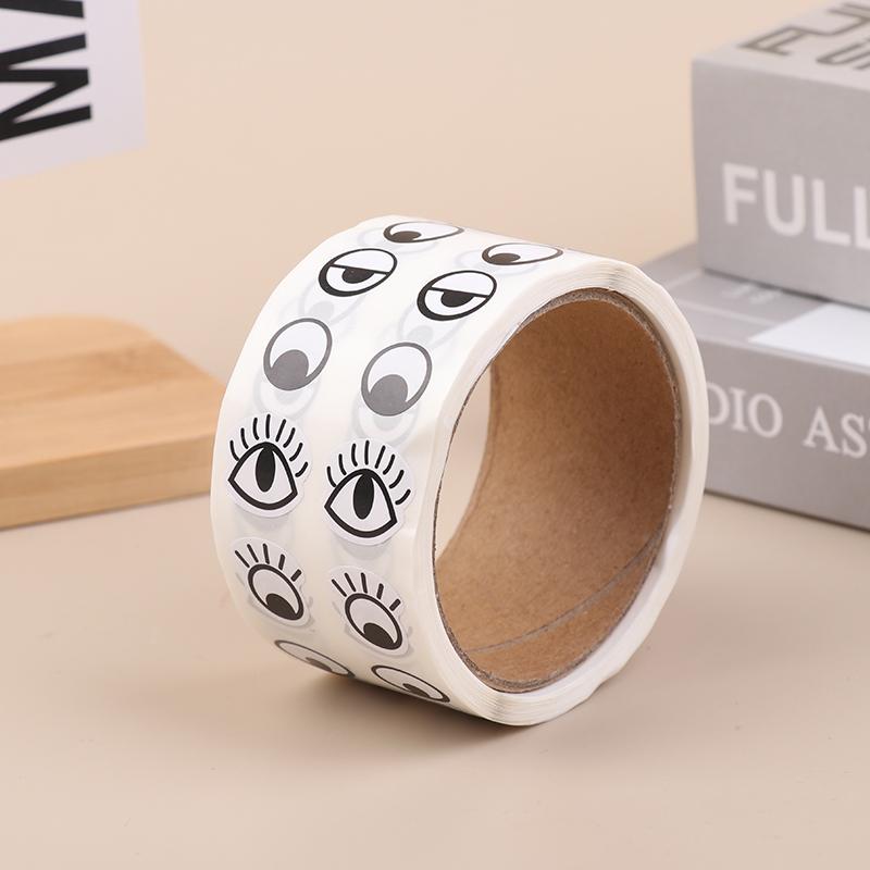 1000 Stück/Rolle Selbstklebende Augenaufkleber Mini Augenform DIY Aufkleber Schwarz Weiß Designs Halloween Party Kinderspielzeug Aufkleber