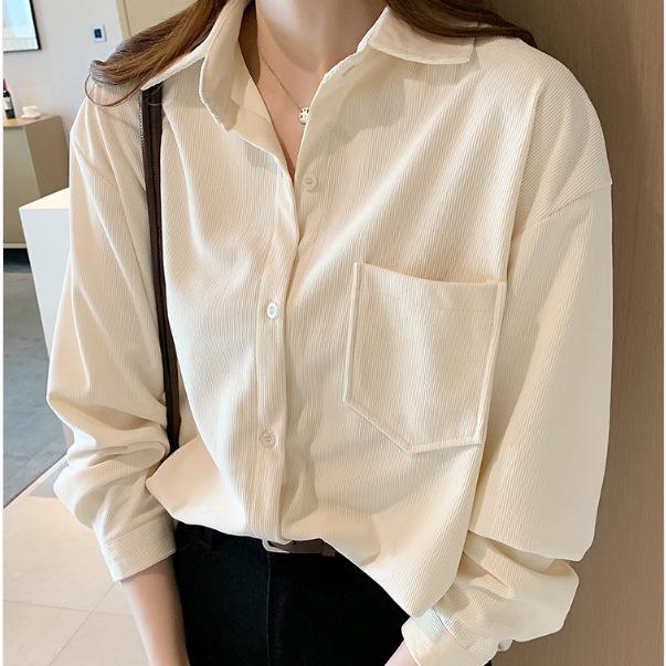 Women's Trendy Corduroy Shirt: New Spring & Autumn Loose Slimming Casual Jacket 2025.