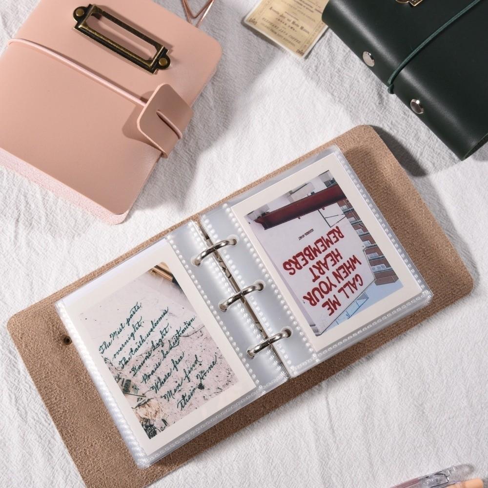 PU Leather Mini Photo Album Pocket Scrapbook Retro Photo Book Student
