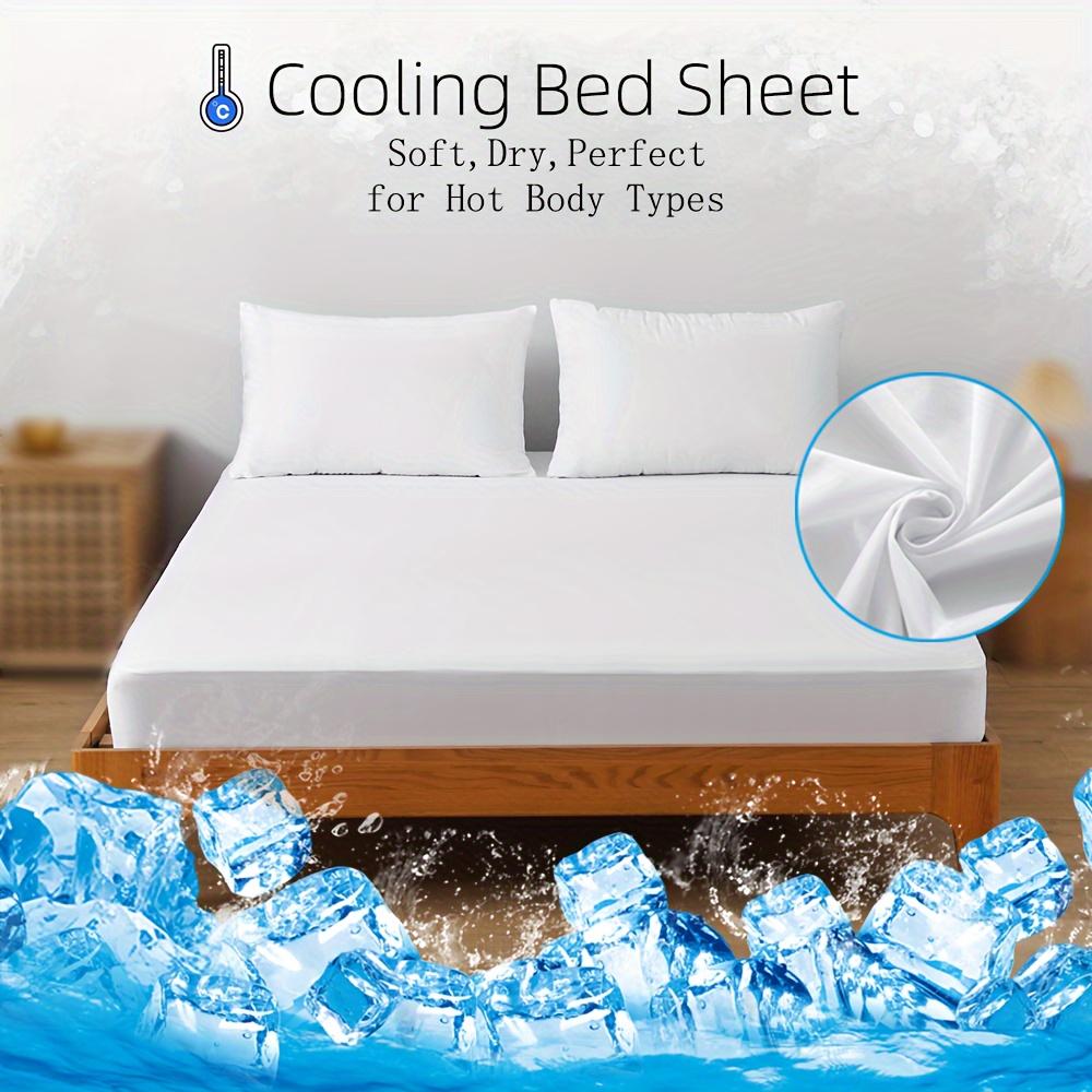 

1pc Cooling Fitted Sheet made of 100% Cooling Nylon, Waterproof Bed Sheet Breathable Mattress Cover for Sleepers in Summer 160x200cm