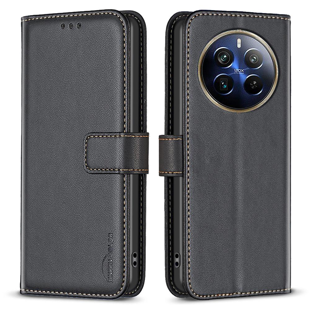 BINFEN COLOR BF17 For Realme 12 Pro 5G/12 Pro+ 5G Phone Case Stand Magnetic Closure Leather Flip Cover