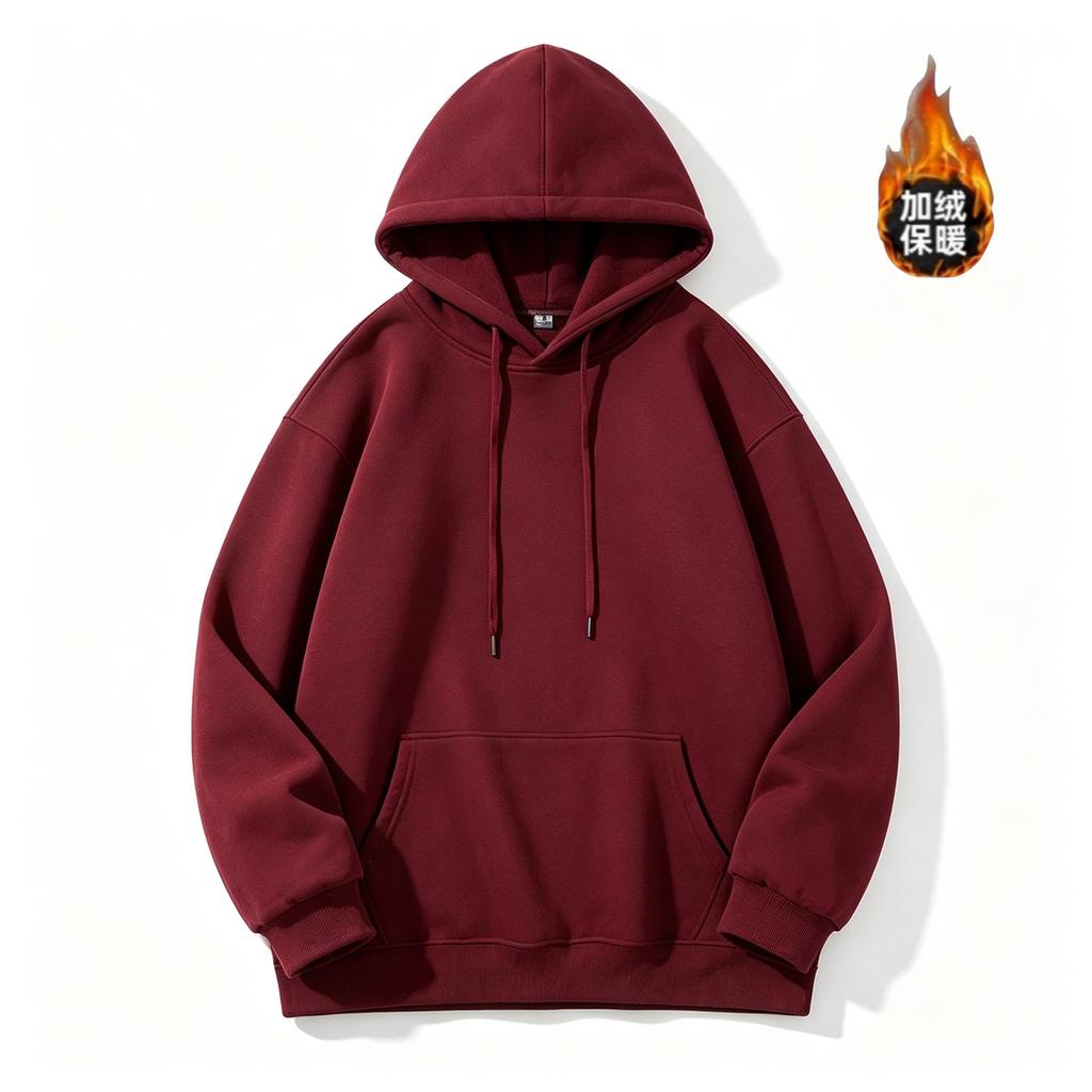 Fleece high quality 420g small shoulder thickened hooded sweater silver fox fleece light board sweater whiteboard hooded sweater