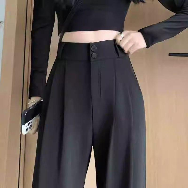 Spring/Summer Women's Versatile Slimming Slim-Wide Leg Pants - Casual Drapey, Loose-Fit Trendy Suit Pants