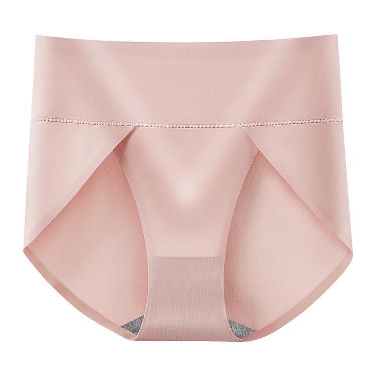 High Waist Solid Color Plus Size Seamless Women's Panties, Pure Cotton, Breathable, with Cotton Crotch.