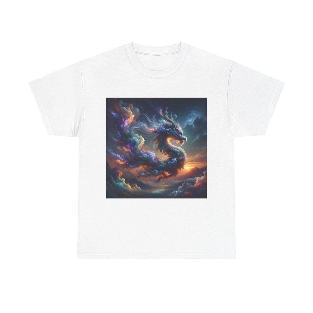Unisex Adult T Shirt Mystical Dragon Twilight Sky Artwork