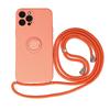 Liquid Frosted Magnetic Silicone Phone Case With Lanyard Crossbody Stand Protective Cover For Apple Iphone