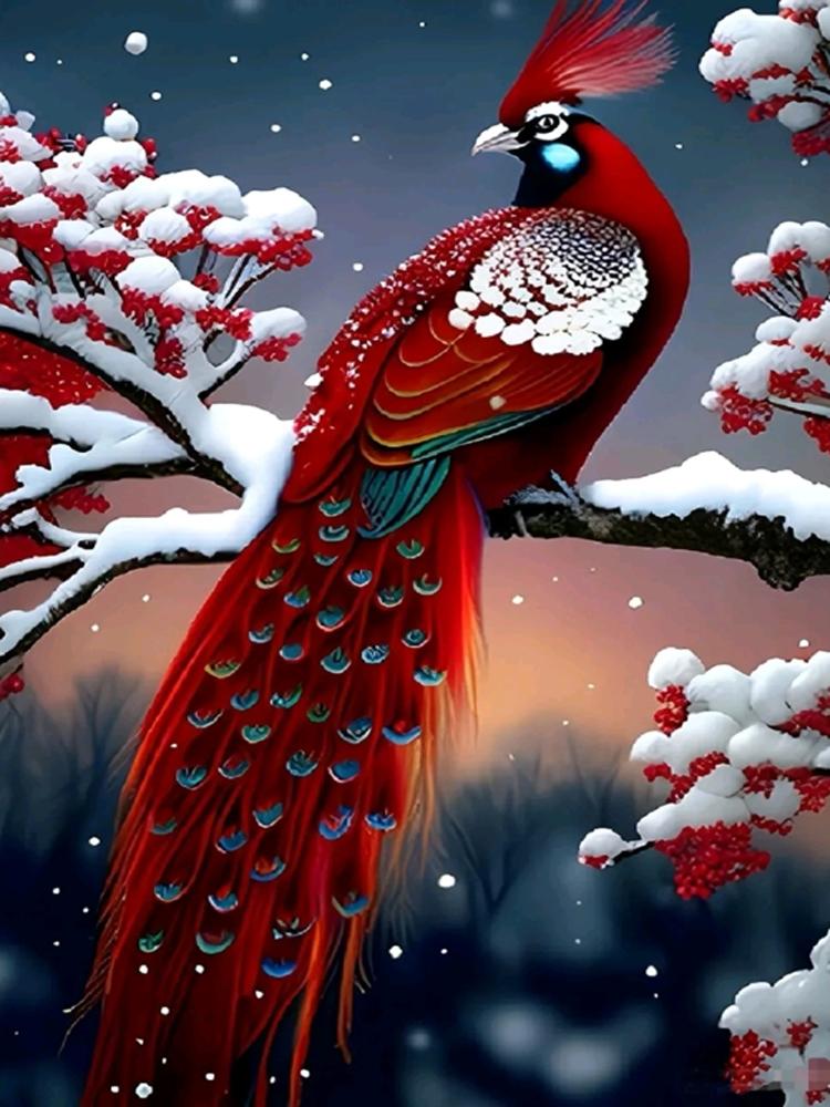 

Новый 5D DIY алмазная живопись красочные птицы павлин снежный пейзаж горный хрусталь мозаика вышивка крестиком Алмазный комплект ручной работы Full Round 30x40CM