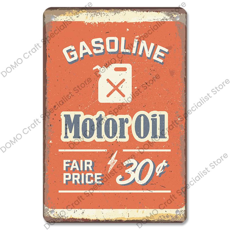 Classic Garage Plaques Metal Tin Signs Vintage Car Motor Oil Gasoline Metal Plate Wall Decor Garage Club Bar Man Cave
