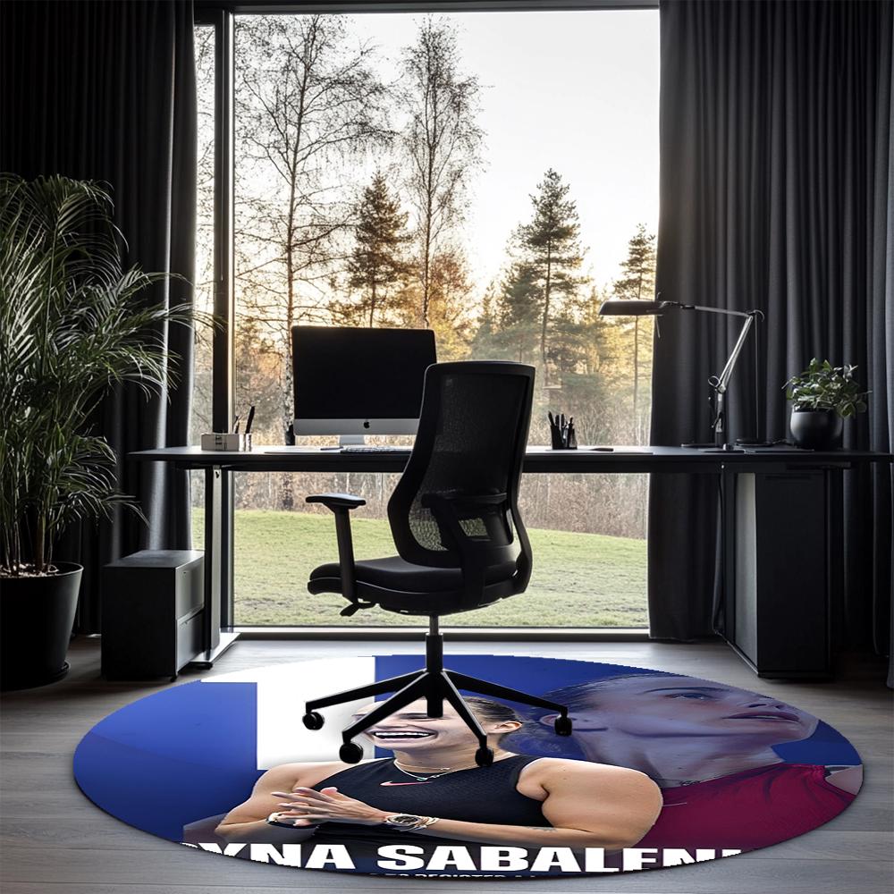 Sabalenka Printed Round Rug Carpet Chair Rug Area Rug Entryway Doormats,for Office Chair Living Room Bedroom Kitchen Room.