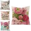 Beautiful Flower Printed Cushion Cover With Splash Waterproof Design For Home Decor