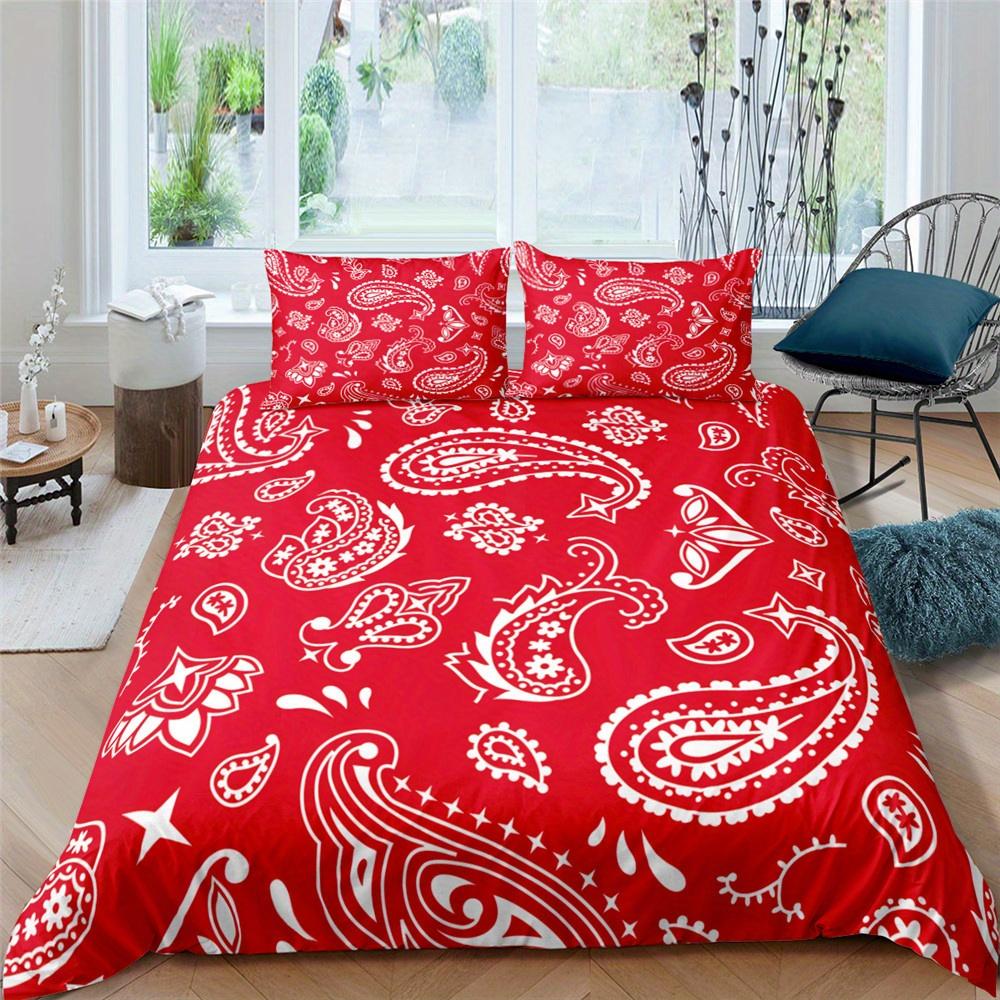 2/3pcs Paisley Bandanna Print Duvet Cover Set Soft, Bedding For A Cozy Bedroom Perfect For Bedroom Or Guest Room Bedding Set