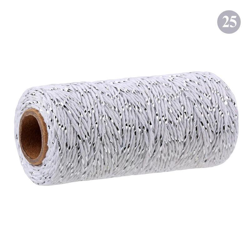 100Meter/Roll Two Colors Cotton Cord Baker Twine Colorful Cotton Crafts Twine Macrame Cord String Bandage Label Rope