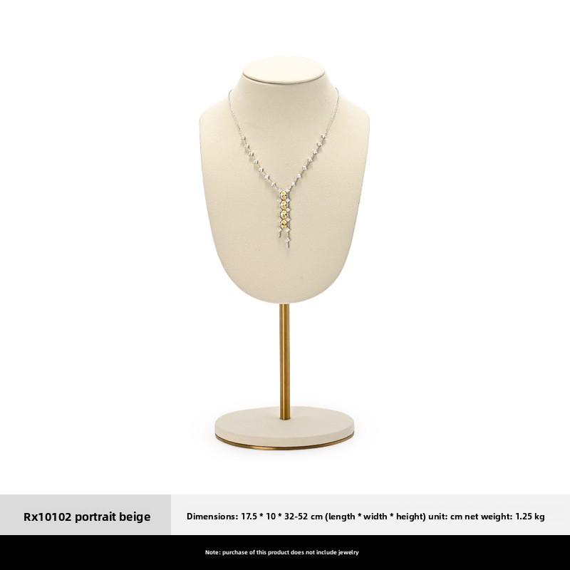 

Necklace Bust Display Stand Mannequin Neck Microfiber Jewelry Necklace Pendant Organizer
