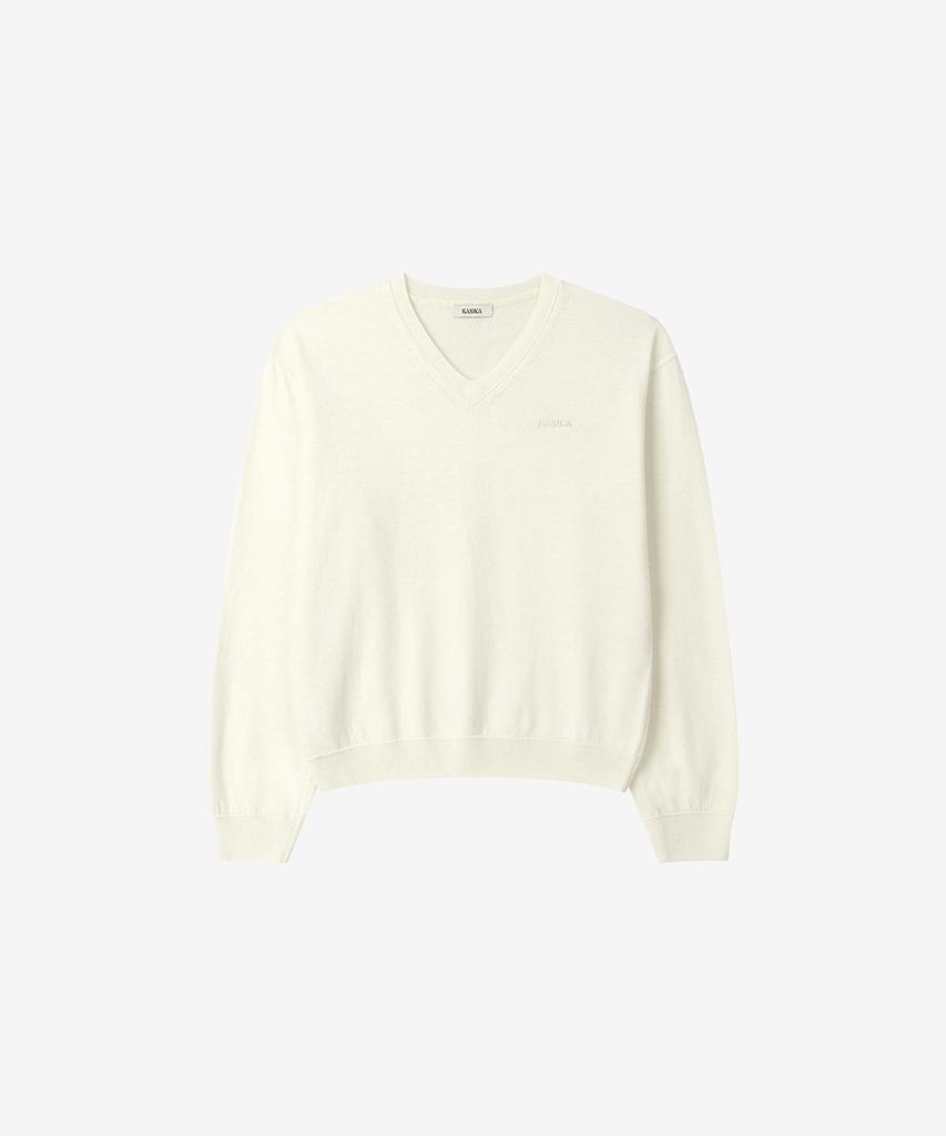 BASIKA Cashmere Basic V-Neck Knit_2 Colors
