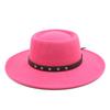 2022 Woolen Hat Women Spring And Autumn French Top Hat White Flat Edge Wide Brim British Men
