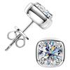 6,5 mm Moissanit-Ohrstecker aus 925er Sterlingsilber für Damen – schlicht, modisch, vielseitig, quadratischer Schliff, D-Qualität, VVS1, exquisiter Schmuck