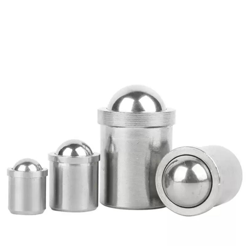 304 Stainless Steel Ball Plungers (D3-D12) - Press Spring, Push Fit, POM Ball