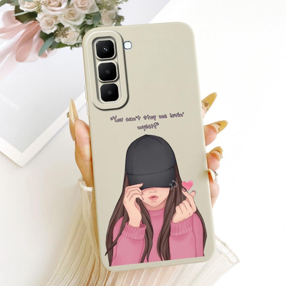 For Infinix Hot 70 5G Case X6895 X6895B Pretty Girl Sunflowers Painted Cover Soft TPU Phone Case For Infinix Hot 70 Hot70 Fundas