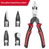 Multiple Tool Pliers With 5 Detachable Heads Wire Stripping Crimping Cutting Repair Alloy Construction Durability Design