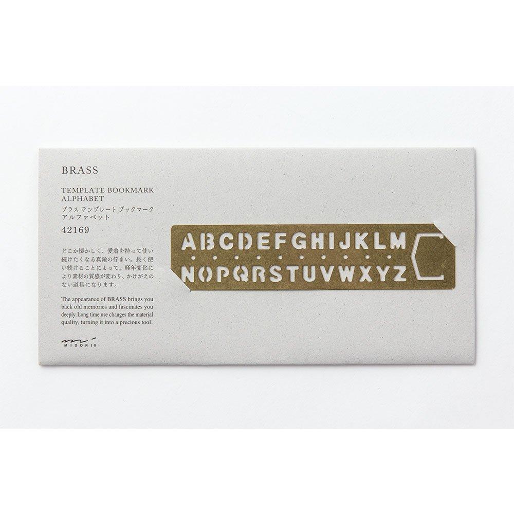 Travelers Company Midori Messing Schablone Lesezeichen Alphabet 42169006