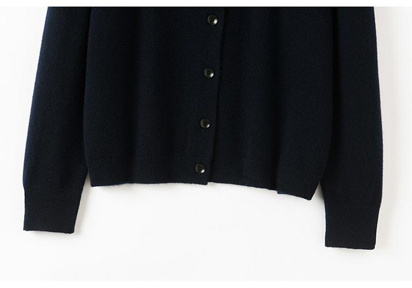 Women's 100% Cashmere Elephant Pattern Round Neck Cardigan Sweater