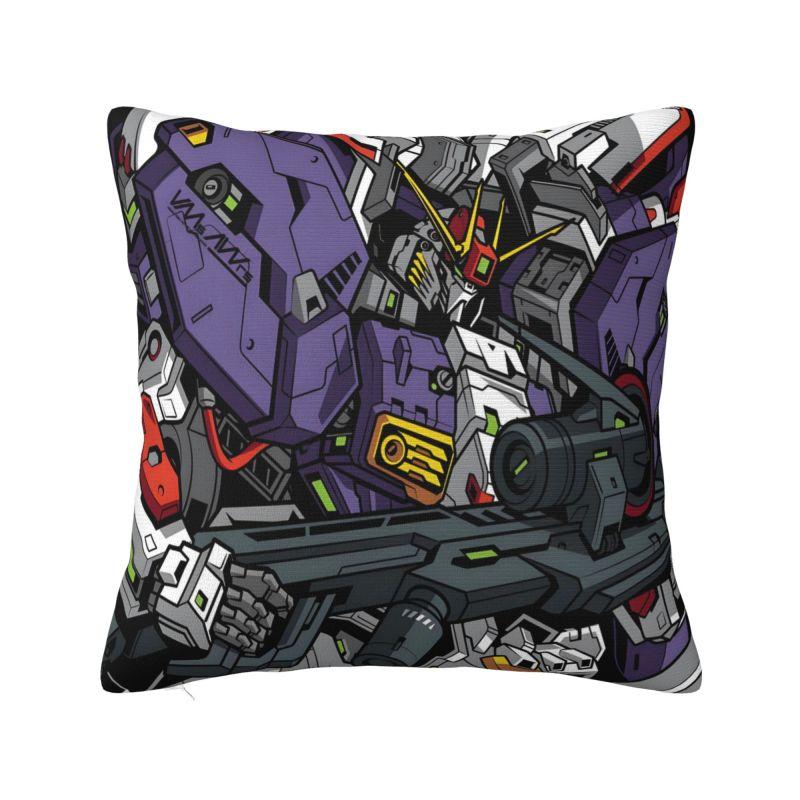 Custom Modern Gundams Robot Anime Cushion Cover for Sofa Velvet Game Manga Throw Pillow Case