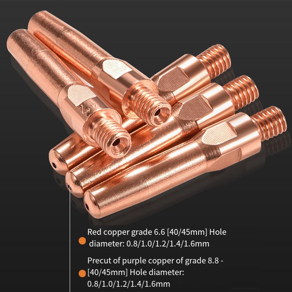 10pcs 0.8/1.0/1.2/1.4mm Conductive Tips Replacement Parts For Welding Machine Accessories Smooth Wire Feeding