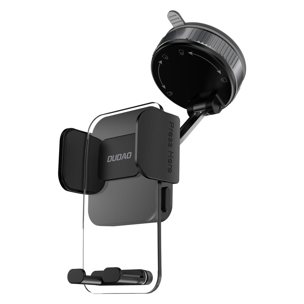 Car smartphone holder with suction cup for dashboard - black