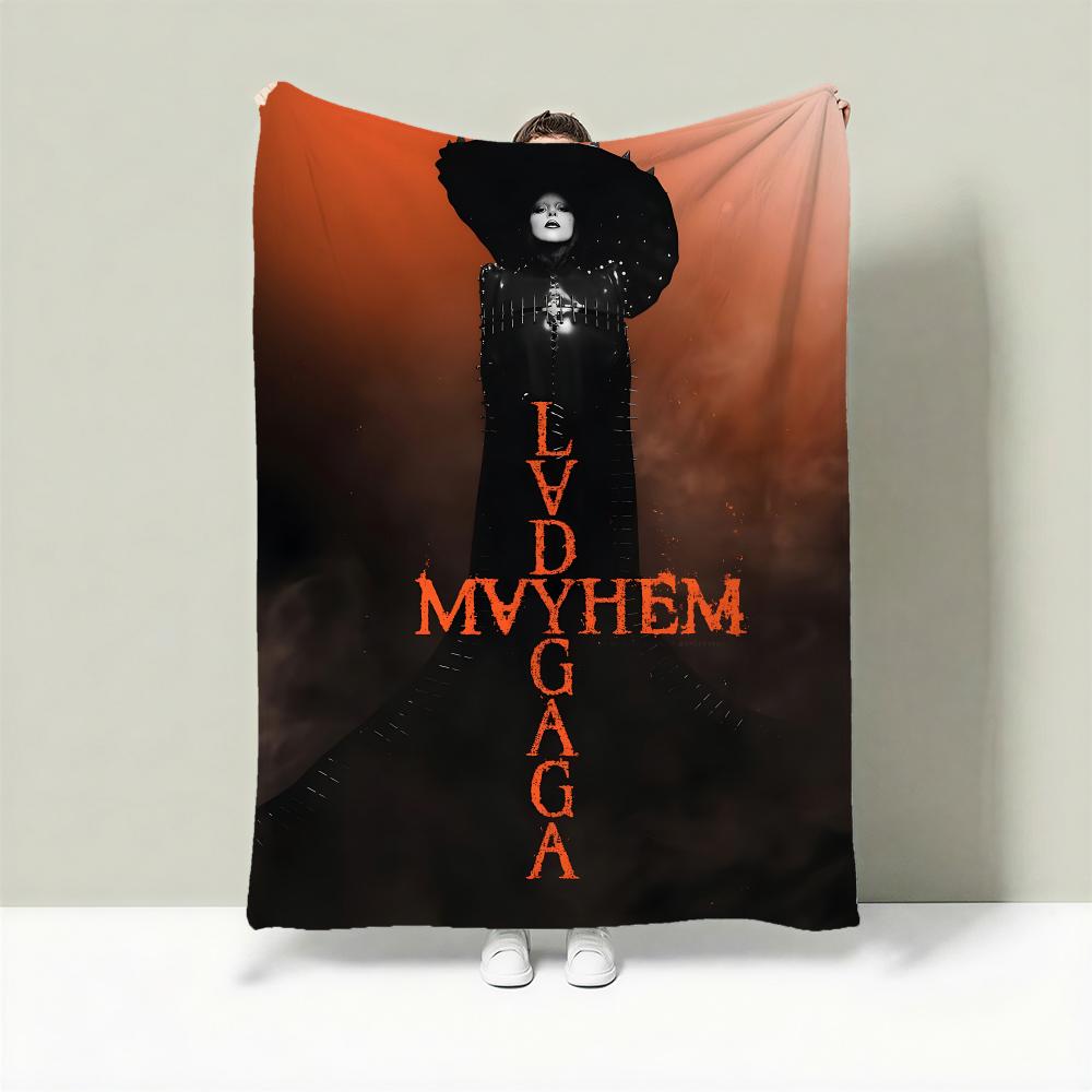 Singer L-Lady Gaga Throw Lightweight 240g Flannel Blanket Soft Skin-friendly for Summer Cooling 75X95CM