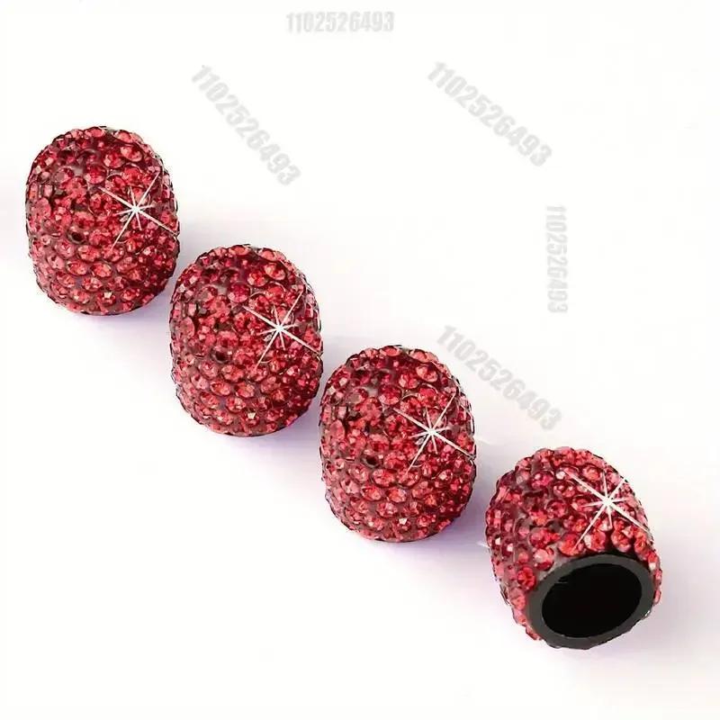 4PCS Bling Diamond Car Wheel Tire Valve Caps Tyre Rim Stem Covers for Automobiles Motorcycles Truck Bike Women Auto Amagi