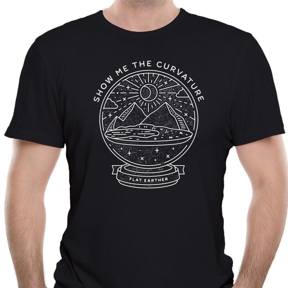 

Flat Earth Snow Globe - Show Me the Curvature Mens T-Shirt Conspiracy #31 Unisex T-Shirt L
