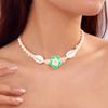 Bohemian Fashion Stereo Colorful Flower Pendant Shell Handmade Weaving Rope Necklace for Women Summer Beach Collar Chain Jewelry