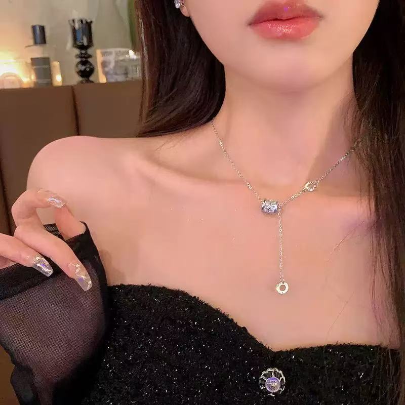 Gentle bow pearl necklace women's light luxury niche design sense collarbone chain fashion temperament high-end neck chain accessories