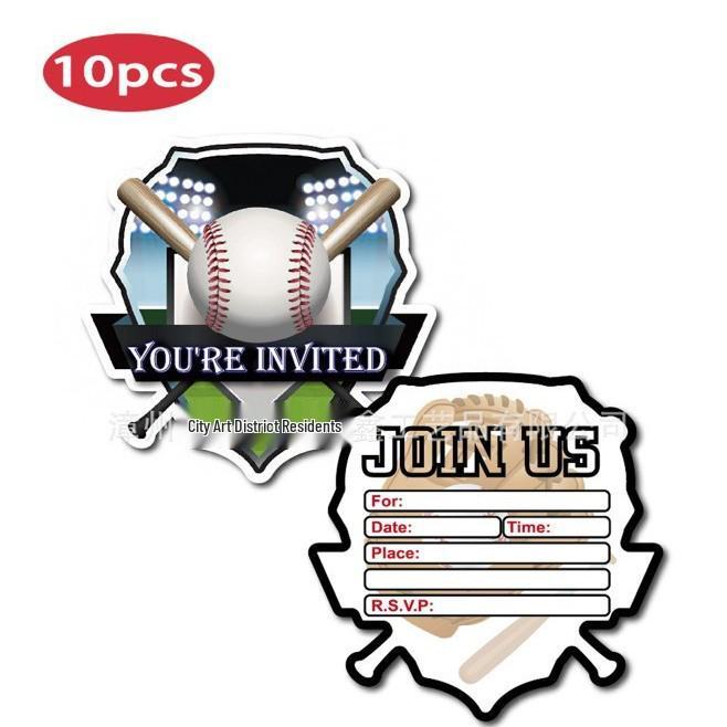 Baseball-Themed Children s Birthday Party Decorations & Invitation Cards