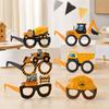 Construction Truck Party Glasses, Excavator & Shaped Decorations for Kids Birthday