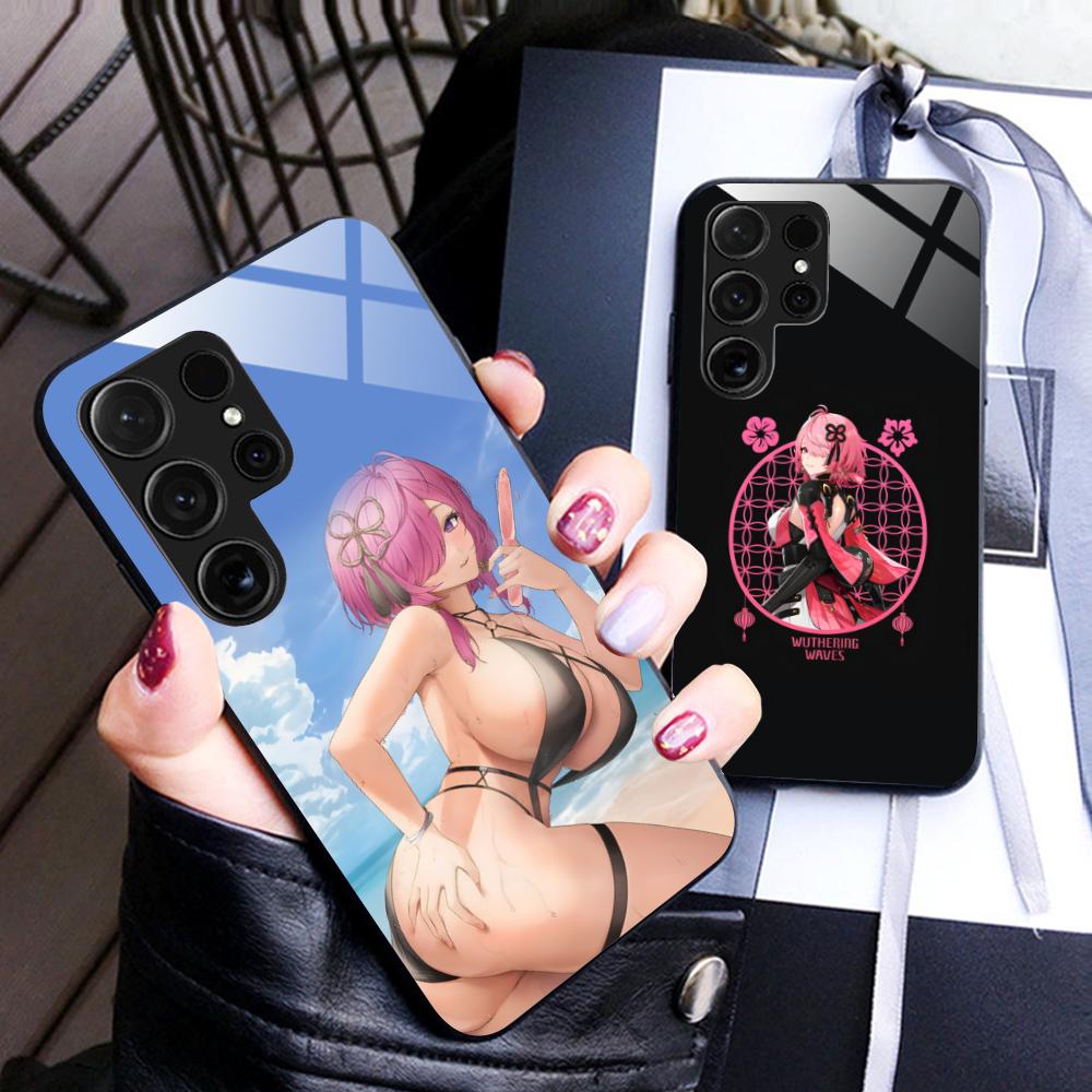 Wuthering Waves Taoqi Mobile Phone Case for Samsung Galaxy S25 S24 S23 S22 S21 S20 Note20 Plus FE Ultra Glass Colorful Cover