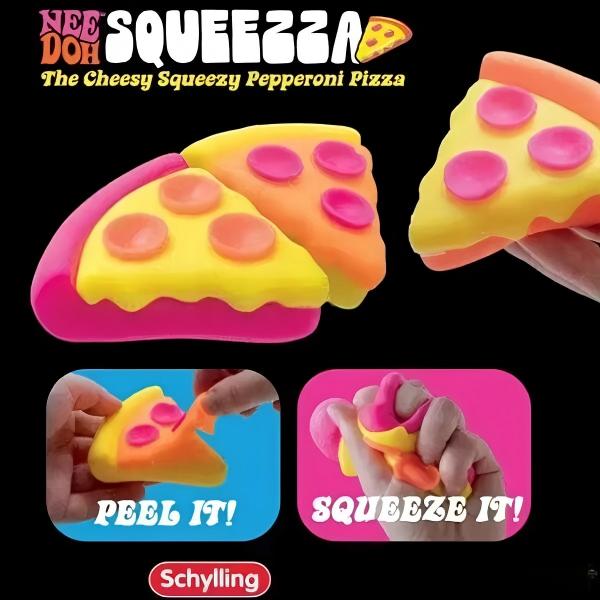 Cheesy Pizza Squeeze Toy, Nee Doh Squeezza Stress Relief Fidget Toy, Soft Textured Anxiety Relief Toy For Adults