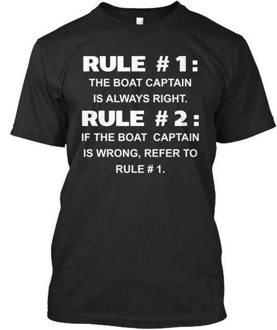Правило №1 Капитана лодки: Капитан всегда прав. Правило №2: Если футболка Сделано в США S-5XL S