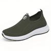 Women's Casual Mesh Sneakers - Breathable Solid Color Slip-On Fashion Shoes Walking Footwear